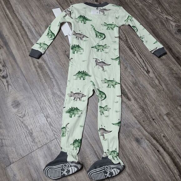 Burt's Bees Baby Boys One Piece Dino Snug Fit Footed Pajama 18M - Picture 3 of 3